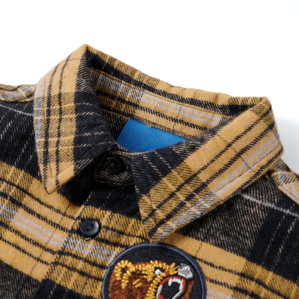 Camisa de xadrez para criança amarelo e preto 104 – Image 3