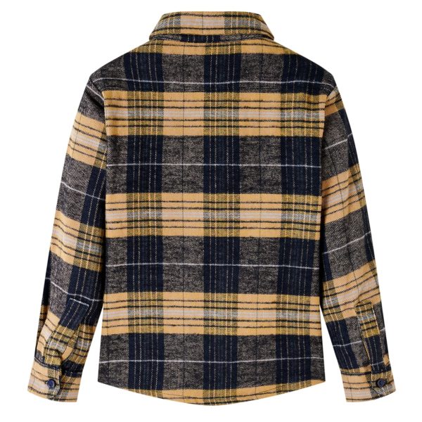 Camisa de xadrez para criança amarelo e preto 116 – Image 2