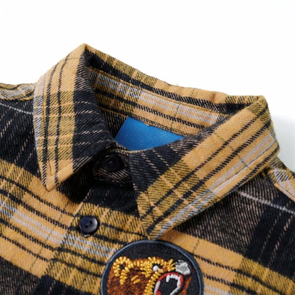Camisa de xadrez para criança amarelo e preto 116 – Image 3