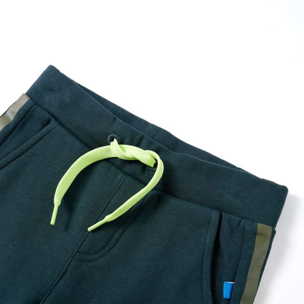 Calças de fato de treino com cordão para criança verde-musgo 116 – Image 3