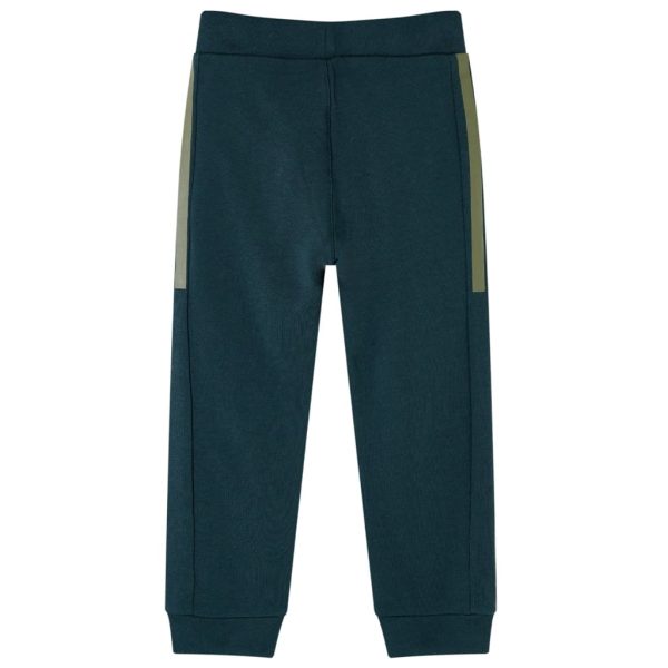 Calças de fato de treino com cordão para criança verde-musgo 128 – Image 2