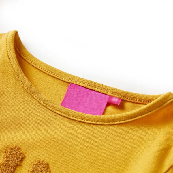 T-shirt de manga comprida para criança ocre-escuro 92 – Image 3