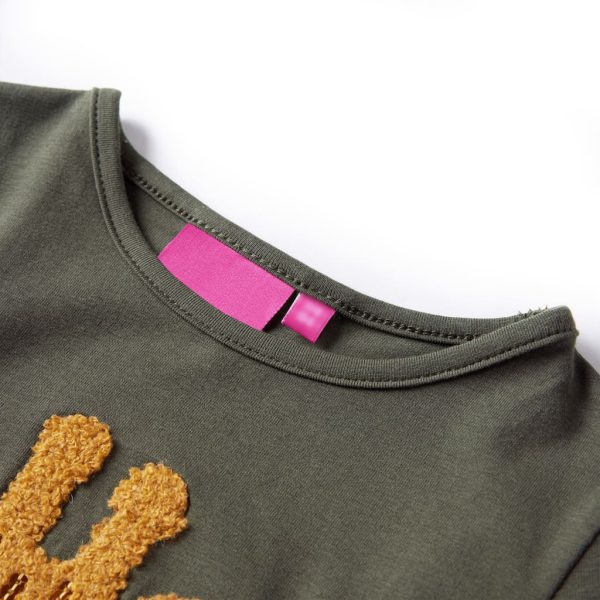 T-shirt de manga comprida para criança caqui 104 – Image 3