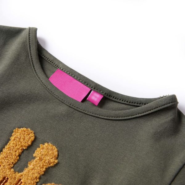 T-shirt de manga comprida para criança caqui 116 – Image 3