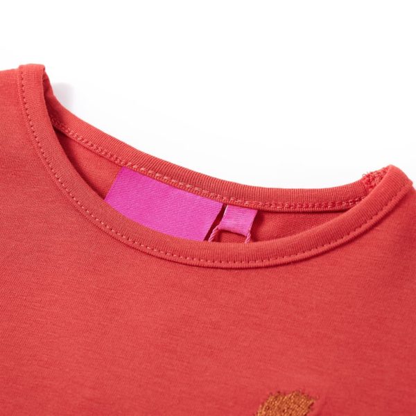 T-shirt de manga comprida para criança vermelho-queimado 92 – Image 3