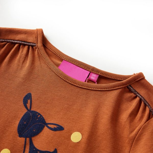 T-shirt de manga comprida para criança cor conhaque 104 – Image 3