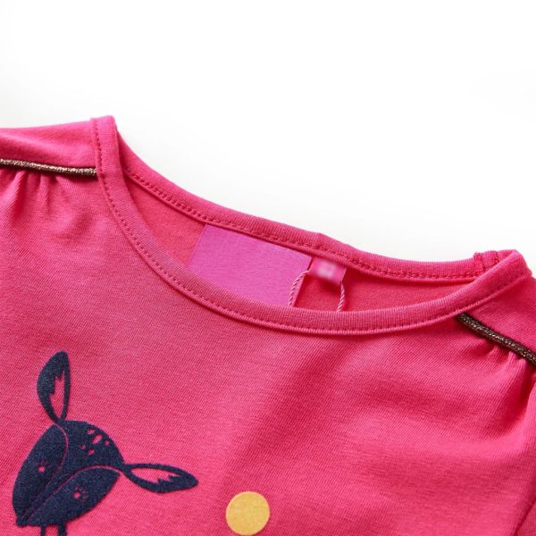 T-shirt de manga comprida para criança rosa-choque 104 – Image 3