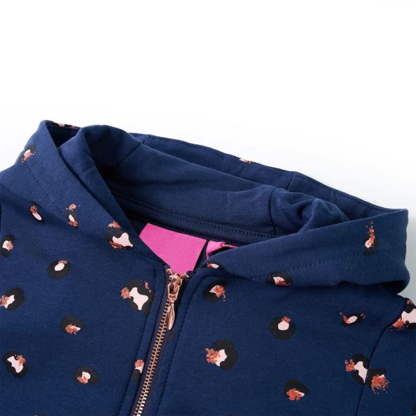 Sweatshirt com capuz para criança azul-marinho 92 – Image 3