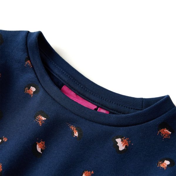 Vestido de manga comprida para criança azul-escuro 116 – Image 3