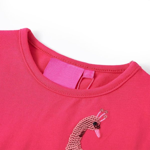 T-shirt de manga comprida para criança rosa-choque 140 – Image 3