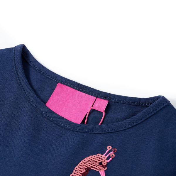 T-shirt de manga comprida para criança azul marinho 104 – Image 3