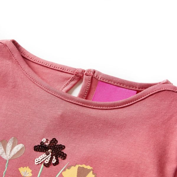 T-shirt de manga comprida para criança rosa-velho 116 – Image 3