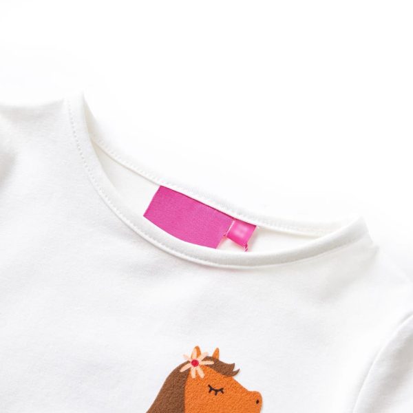 T-shirt de manga comprida para criança cor cru 92 – Image 3