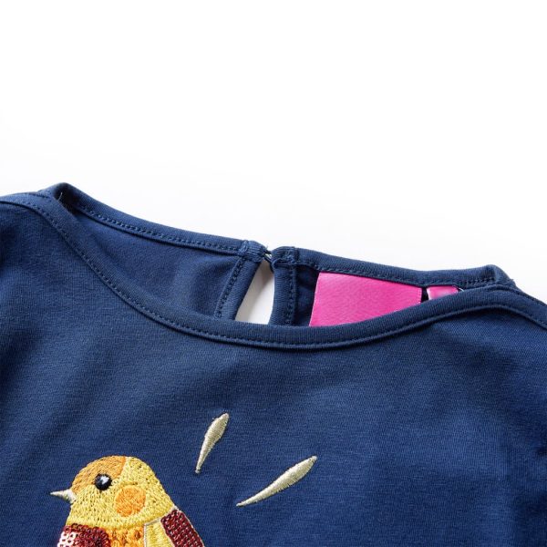 T-shirt de manga comprida para criança azul-marinho 92 – Image 3