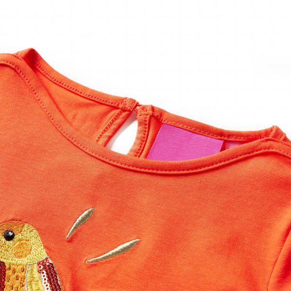 T-shirt de manga comprida para criança laranja-escuro 140 – Image 3