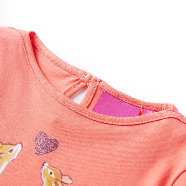 T-shirt de manga comprida para criança coral 128 – Image 3