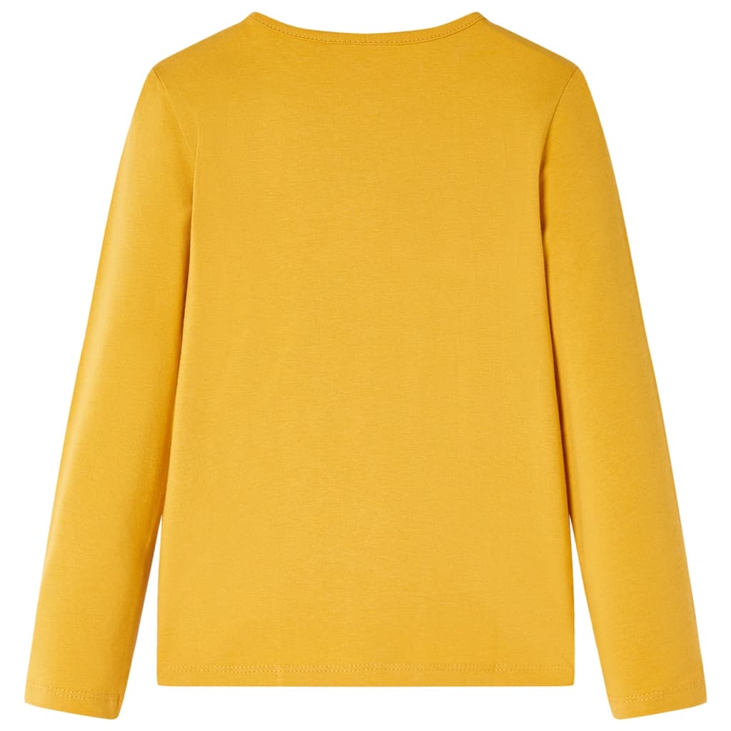 T-shirt de manga comprida para criança ocre-escuro 140 – Image 2