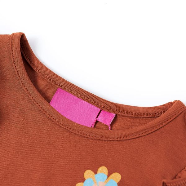 T-shirt de manga comprida para criança cor conhaque 104 – Image 3