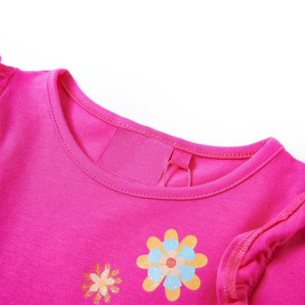 T-shirt de manga comprida para criança rosa-escuro 92 – Image 3