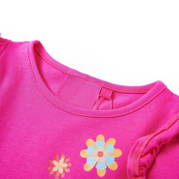 T-shirt de manga comprida para criança rosa-escuro 104 – Image 3