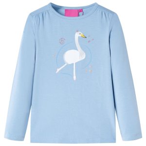 T-shirt de manga comprida para criança azul-claro 116