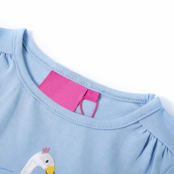 T-shirt de manga comprida para criança azul-claro 140 – Image 3