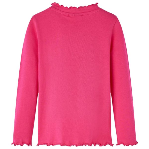 T-shirt de manga comprida para criança rosa-choque 104 – Image 2