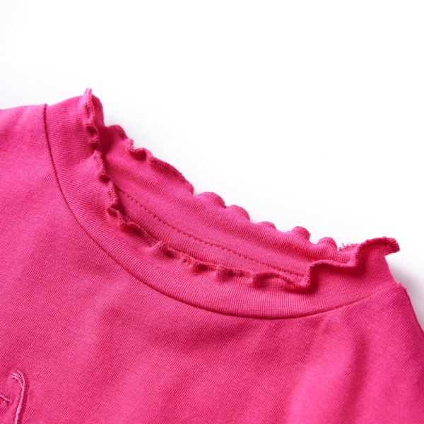 T-shirt de manga comprida para criança rosa-choque 104 – Image 3