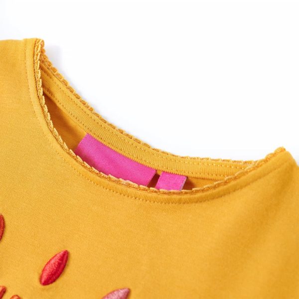 T-shirt de manga comprida para criança ocre-escuro 104 – Image 3