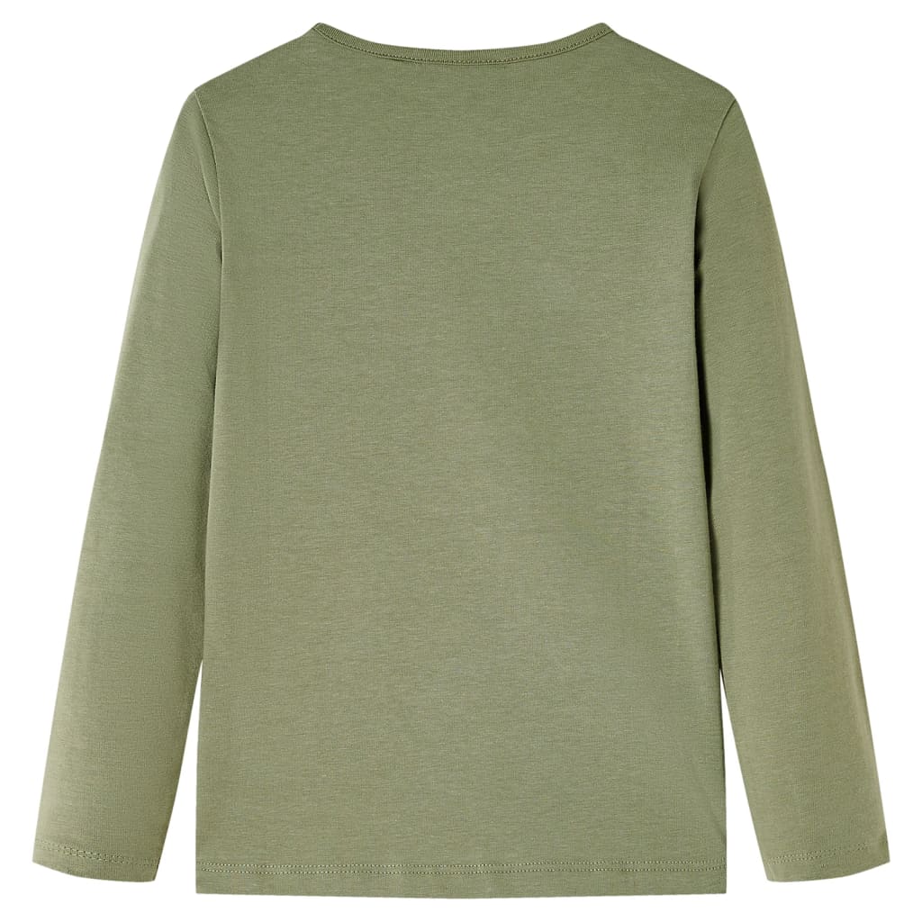 T-shirt de manga comprida para criança caqui 140 – Image 2