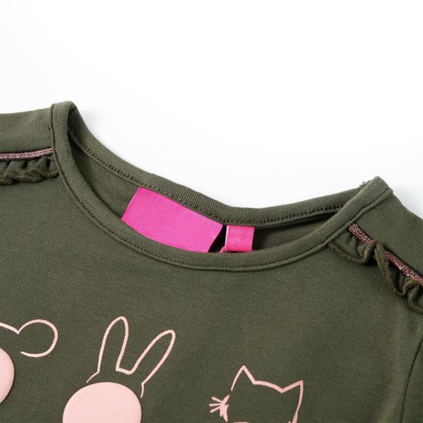T-shirt de manga comprida para criança cor caqui 104 – Image 3