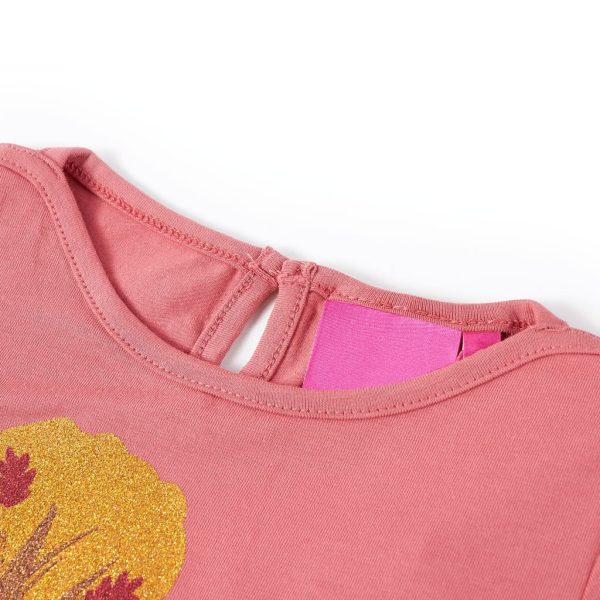 T-shirt de manga comprida para criança rosa-velho 104 – Image 3