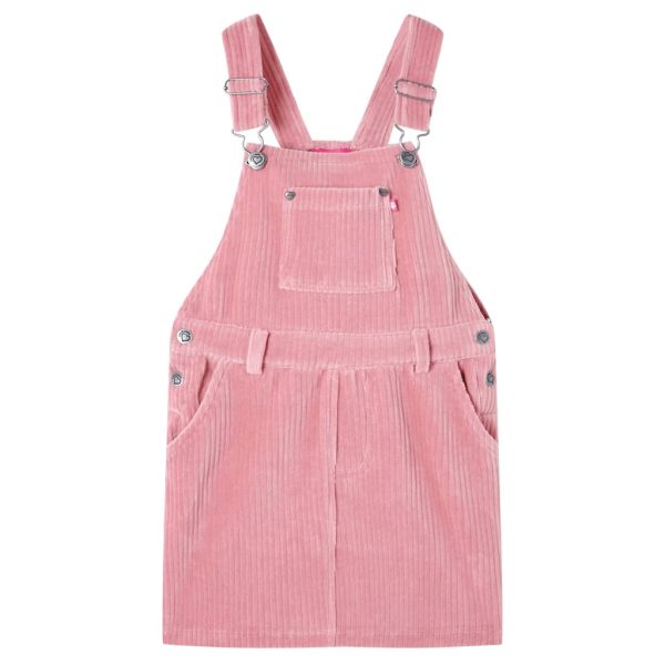Vestido com peitilho para criança bombazina rosa-claro 116