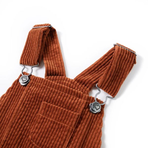 Vestido com peitilho para criança bombazina cor conhaque 104 – Image 3