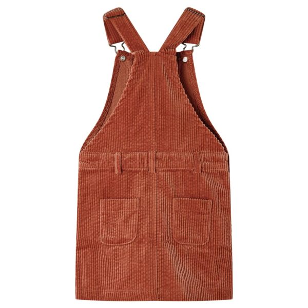 Vestido com peitilho para criança bombazina cor conhaque 116 – Image 2