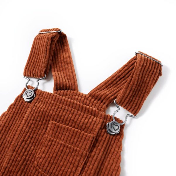 Vestido com peitilho para criança bombazina cor conhaque 116 – Image 3