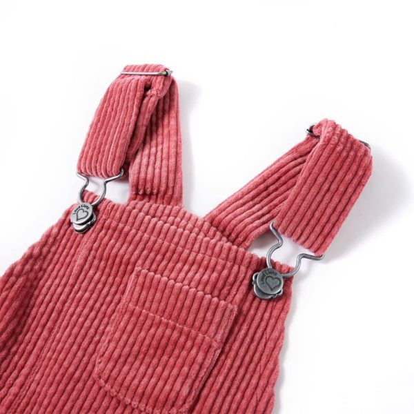 Vestido com peitilho para criança bombazina rosa 92 – Image 3