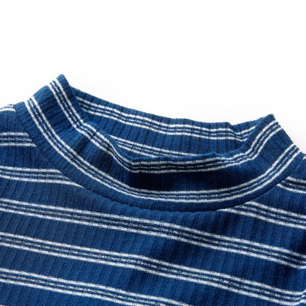 T-shirt de manga comprida para criança azul-marinho 104 – Image 3