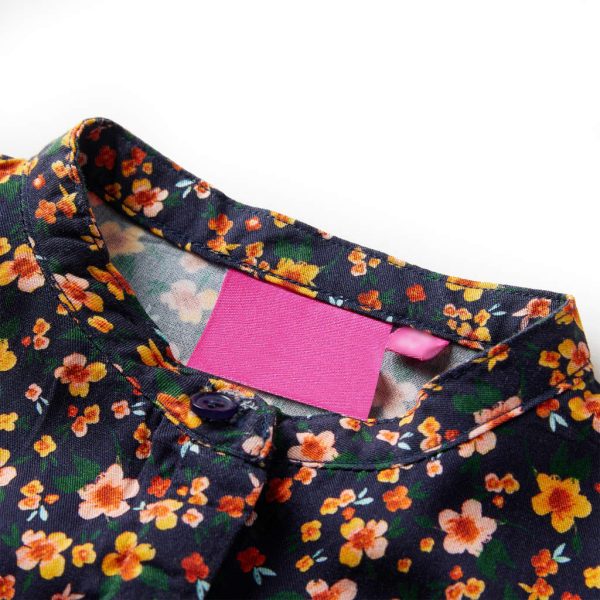 Camisa para criança com colarinho mandarim azul-marinho 104 – Image 3
