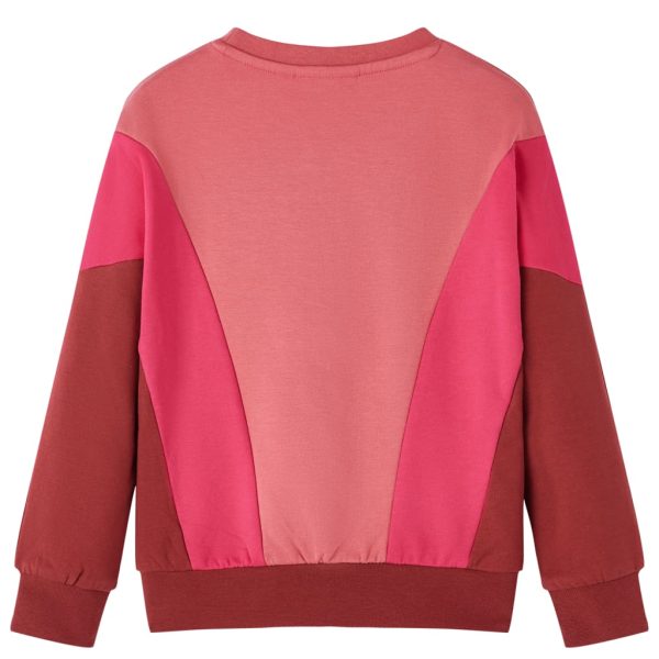 Sweatshirt para criança blocos de cores rosa e henna 92 – Image 2