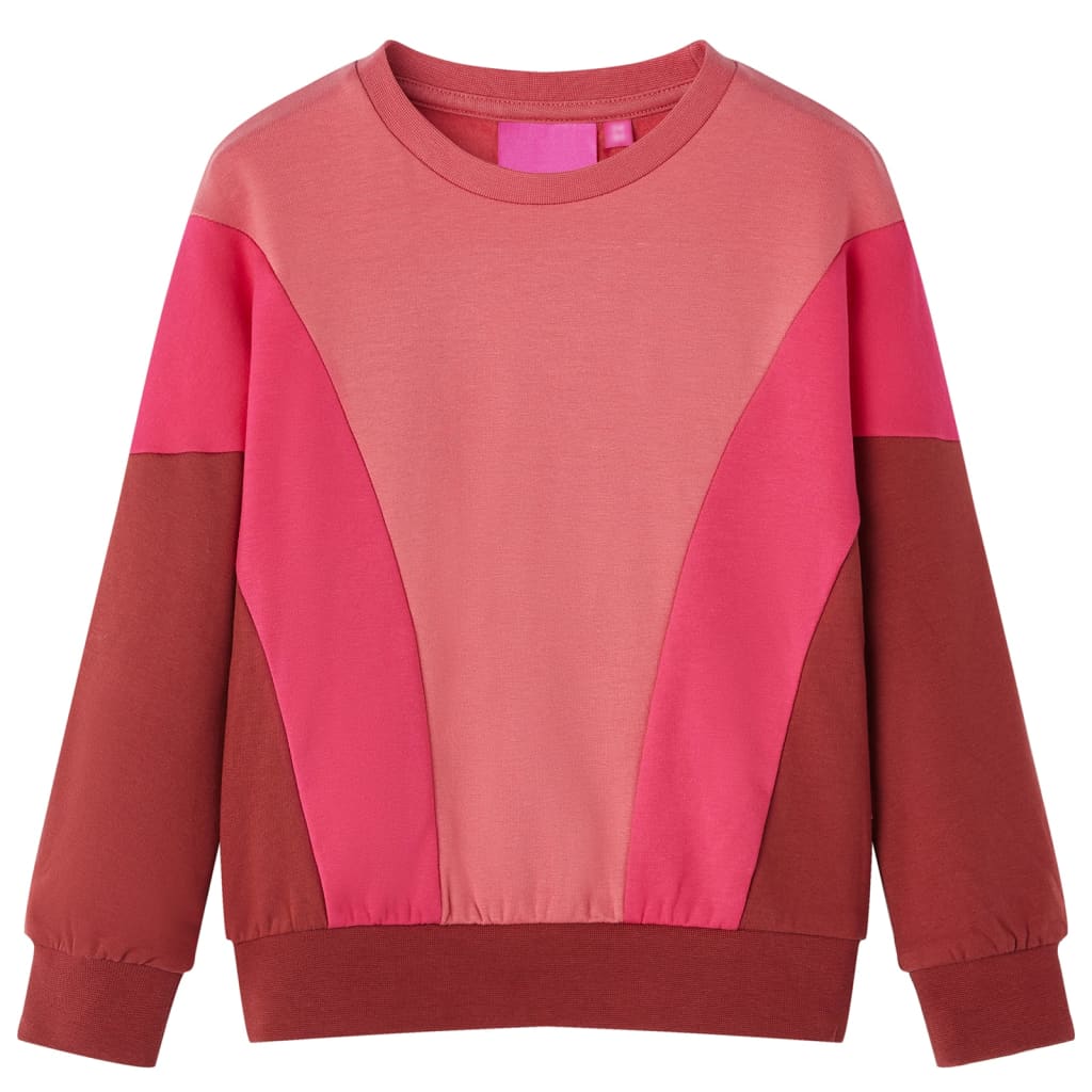 Sweatshirt para criança blocos de cores rosa e henna 104