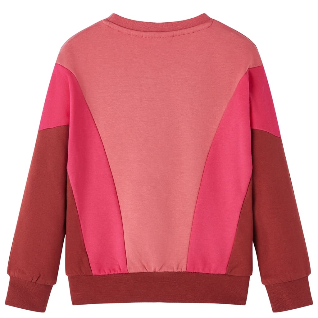 Sweatshirt para criança blocos de cores rosa e henna 104 – Image 2