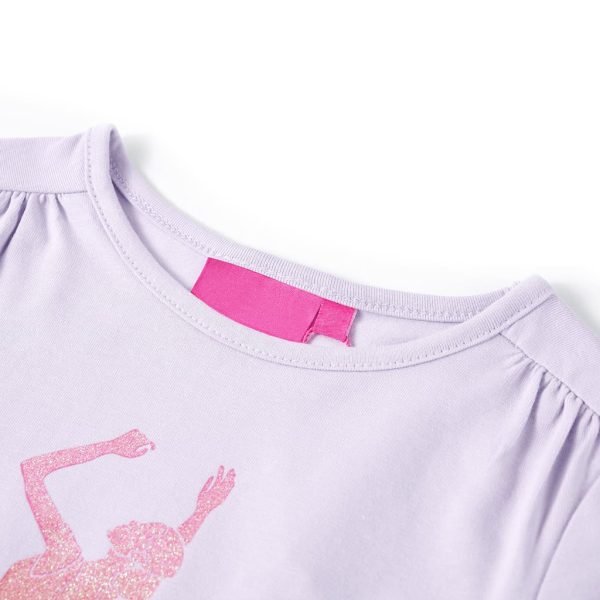 T-shirt de manga comprida para criança lilás-claro 140 – Image 3