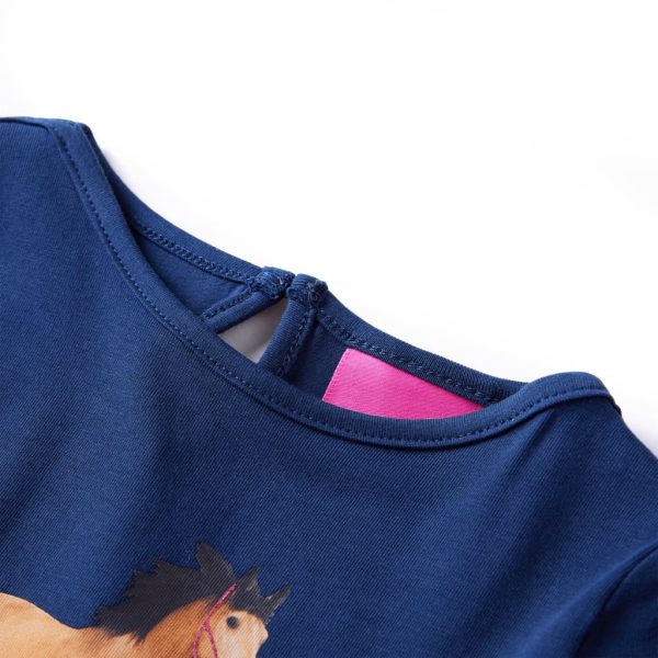 T-shirt de manga comprida para criança azul-marinho 92 – Image 3