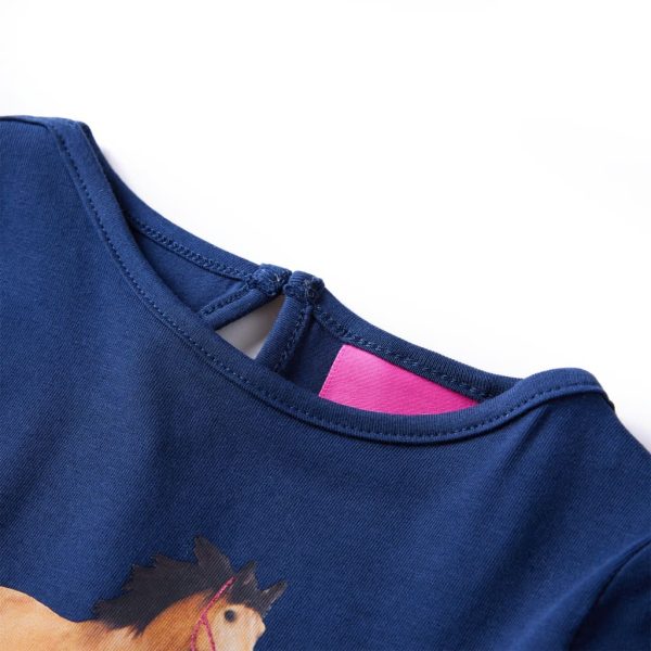 T-shirt de manga comprida para criança azul-marinho 116 – Image 3