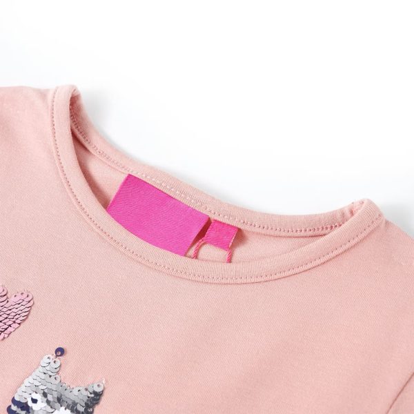 T-shirt de manga comprida para criança rosa-claro 128 – Image 3