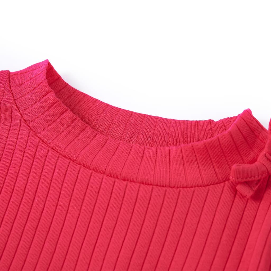 T-shirt de manga comprida para criança rosa-choque 104 – Image 3