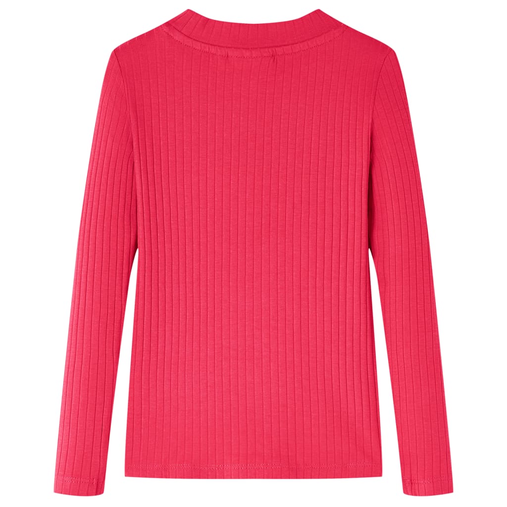 T-shirt de manga comprida para criança rosa-choque 128 – Image 2