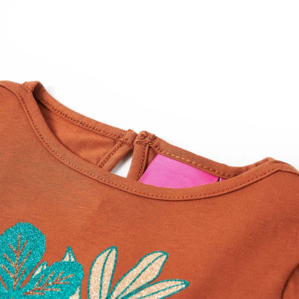 T-shirt de manga comprida para criança cor conhaque 116 – Image 3