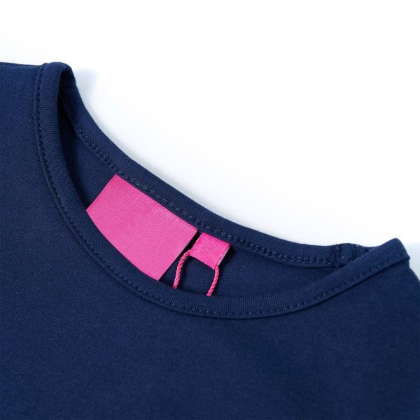 T-shirt de manga comprida para criança azul-marinho 104 – Image 3